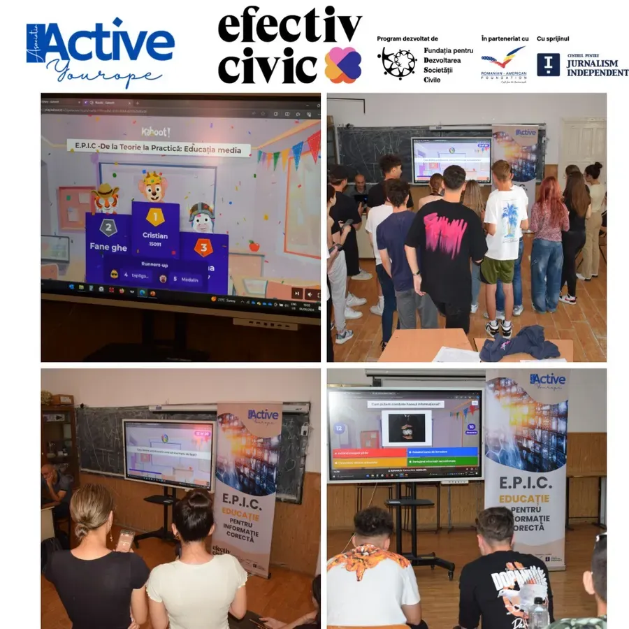 High-school students at a meme contest and Kahoot session